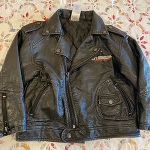 Harley Davidson Faux Leather Toddler Jacket Motorcyle Kids Size 4